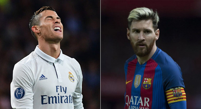 Temporada 2016/2017 - Cristiano Ronaldo (Real Madrid) 45 jogos oficiais e 42 gols x Messi (Barcelona) 52 jogos oficiais e 54 gols