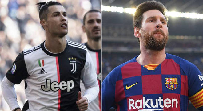 Temporada 2019/2020 - Cristiano Ronaldo (Juventus) 32 jogos oficiais e 25 gols x Messi (Barcelona) 31 jogos oficiais e 24 gols