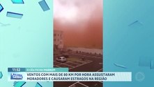 Tempestade de poeira assusta moradores e ventania causa estragos em Ribeirão Preto e região
