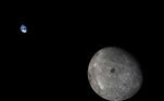 Terra vista do espaço-Lua-Nasa