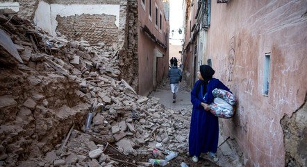 Escombros em Marrakech, no Marrocos