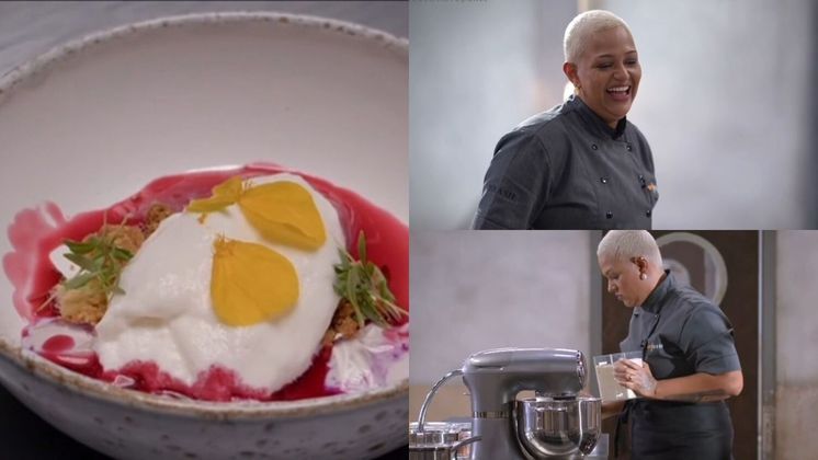 Já a carioca Bárbara Mattos foi a única a apresentar uma sobremesa. Mas, o doce não saiu como o planejado. A chef pretendia fazer um mousse de lichia, e como não conseguiu resfriar o creme a tempo, adaptou para espuma e serviu com crumble de amêndoas. Emmanuel Bassoleil alertou a chef sobre o uso do refrigerador: 