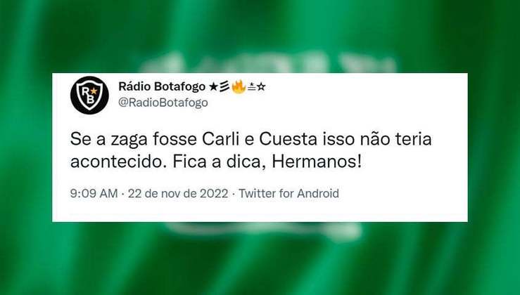 Teve torcedor do Botafogo afirmando que Joel Carli e Victor Cuesta, dois xerifões argentinos do Glorioso, teriam desempenho superior a Otamendi e Cristian Romero.