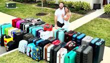 Maíra Cardi e Thiago Nigro chamam atenção da web por quantidade de malas ao voltarem dos EUA 