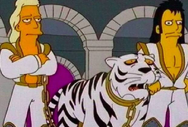 Tigre: Em 1993, um episódio de “Os Simpsons” mostra uma dupla de mágicos sendo atacada por um tigre branco que eles usam em seu espetáculo. A “premonição” teria a ver com Roy, da dupla famosa de mágicos Siegfried e Roy, que foi atacado pelo mesmo animal 10 anos depois.