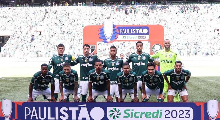 Time do Palmeiras antes de clássico contra o São Paulo