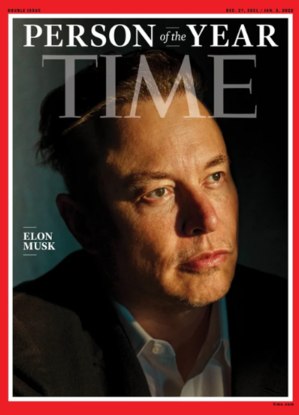 Capa da edição da revista "Time" que elegeu Elon Musk "Personalidade do Ano"
