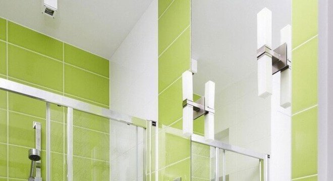 Tinta de azulejo verde para banheiro