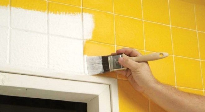 Tinta para azulejo de banheiro amarelo