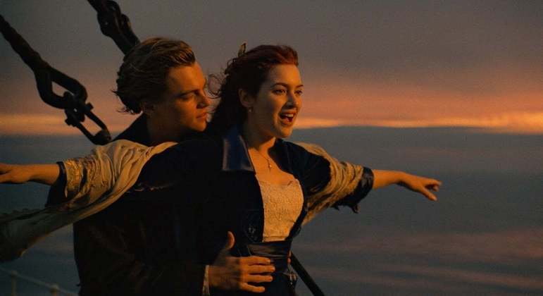 Kate Winslet e Leonardo DiCaprio no filme de James Cameron