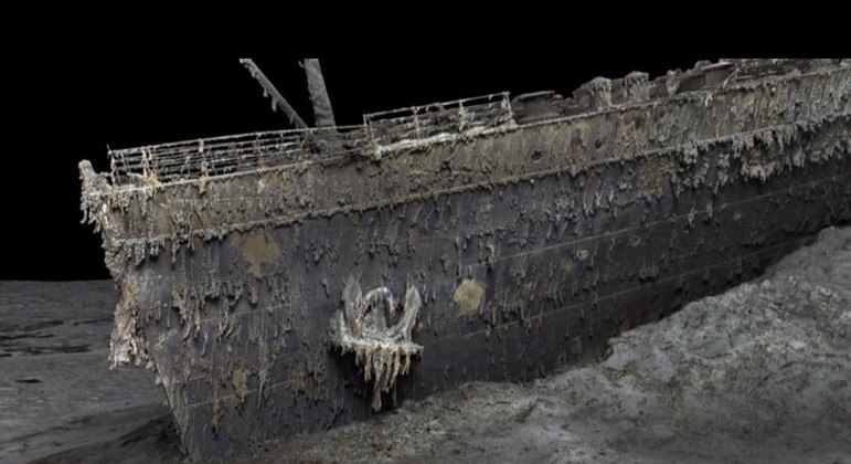 Imagem do Titanic produzida por escaneamento digital divulgada recentemente