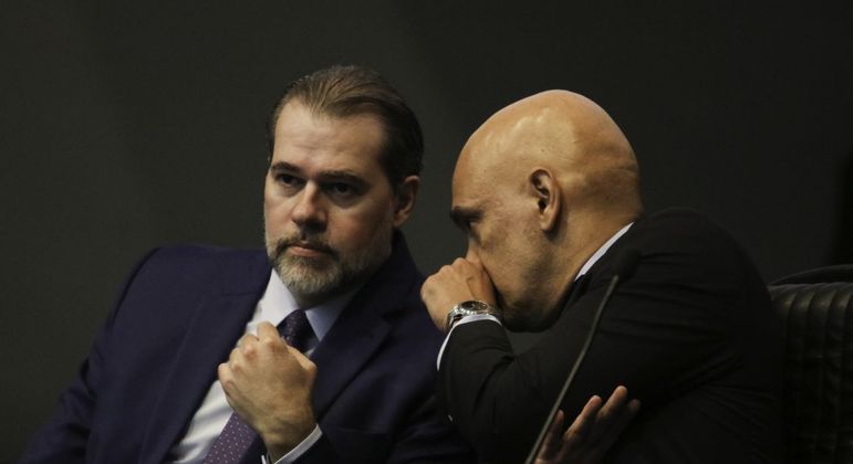 Os ministros do STF Dias Toffoli e Alexandre de Moraes
