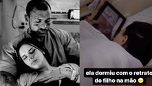 Toguro mostra a namorada na UTI segurando retrato do filho recém-nascido