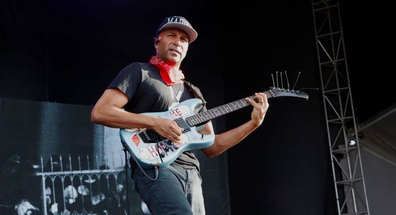 Morello e sua guitarra em ação no Sonic Temple Festival, em 2019, em Ohio