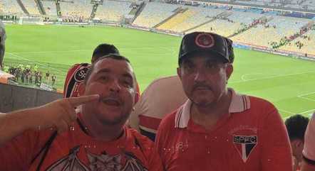 Heverton e amigo acompanharam o jogo de ida da final no Maracanã