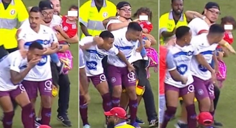 Torcedor invadiu campo com criança no colo para agredir um dos jogadores do Caxias no Campeonato Gaúcho