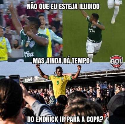 Torcedores fazem memes após gol de Endrick contra o Athletico Paranaense.
