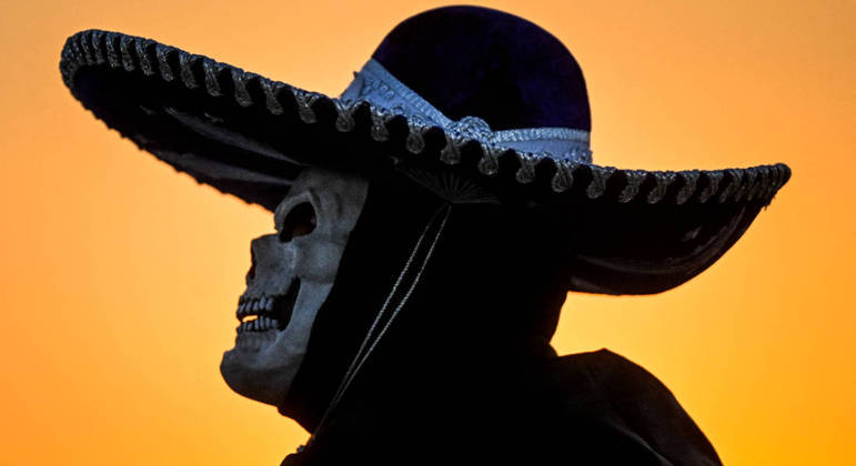 A caveira, tão tradicional na cultura mexicana, também marca presença na Copa do Mundo do Catar