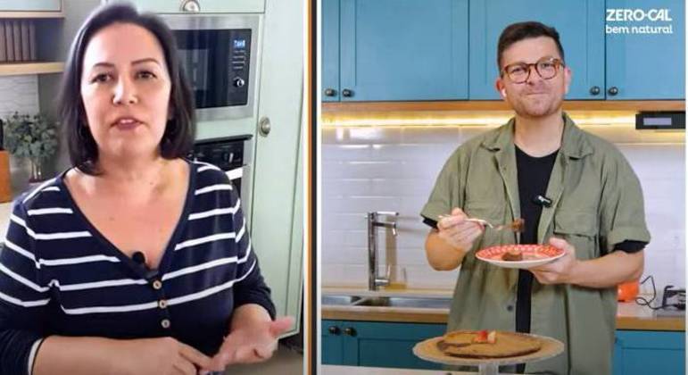 Tati Romano, do canal Panelaterapia, e o chef Guga Rocha prepararam uma deliciosa torta de chocolate sem glúten nesta temporada de Rango em Casa