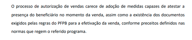 Trecho do relatório divulgado pela CGU sobre o programa Farmácia Popular