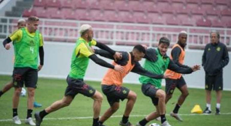 Treino do Flamengo em Doha, no Qatar, no Mundial de Clubes de 2019