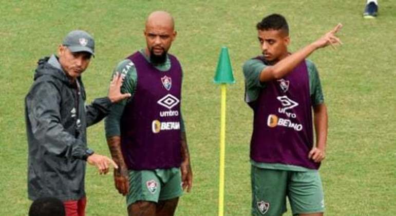 Treino do Fluminense - Felipe Melo e seu filho, Davi Melo