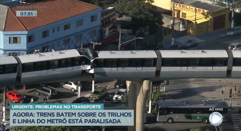 Os trens batidos no monotrilho de São Paulo na manhã desta quarta