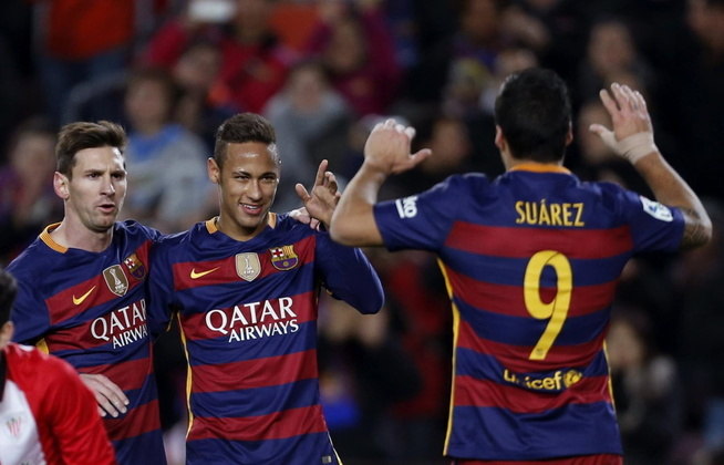 O trio MSN era formado por Messi, Neymar e Suarez quando jogaram no Barcelona. Juntos marcaram 364 gols e conquistaram nove títulos, incluindo uma Liga dos Campeões e dois campeonatos espanhóis