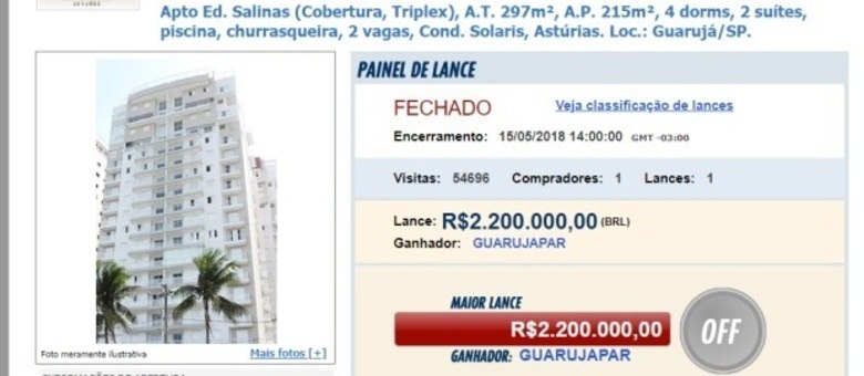 Lance foi dado há minutos do encerramento do prazo (14h desta terça-feira)