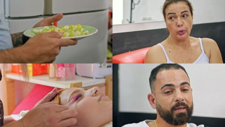 De um lado drinks, do outro, salada de chuchu! Andréia arregaçou as mangas e cozinhou o prato que é especialidade de Hellen: 