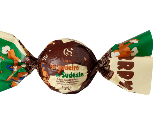 TrufaBrigadeiro 30g – Região SudesteRepresentando a região Sudeste, umadeliciosa trufa de chocolate ao leite com recheio cremoso sabor brigadeiro. Apartir de R$ 3,90 para Cacau Lovers.