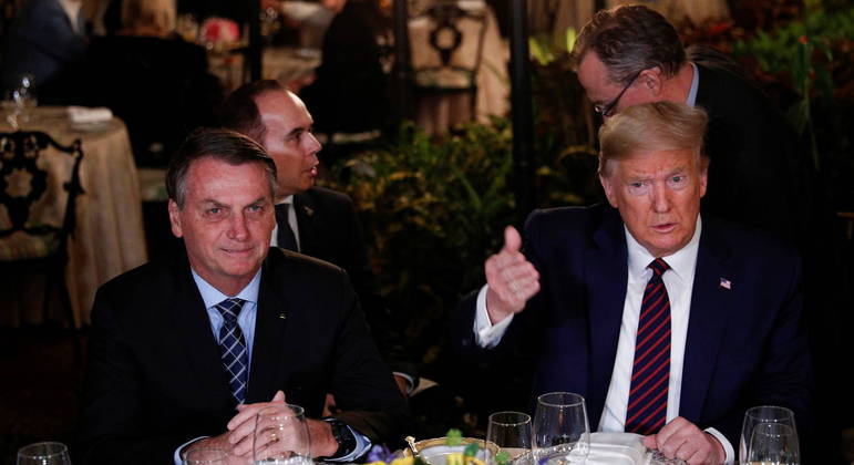 Jair Bolsonaro e Donald Trump, durante encontro em 2020
