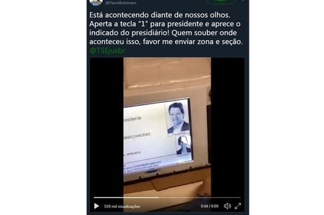 Tuíte de Flavio Bolsonaro teve 17 mil compartilhamentos; após pronunciamento do TSE, ele tirou postagem do ar