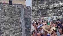 Turista é agredida após subir degraus de pirâmide maia no México