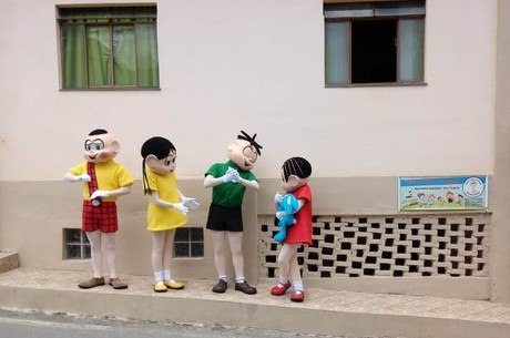 Turma da Mônica original na escola