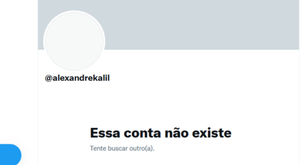 Aviso do Twitter diz que conta não existe