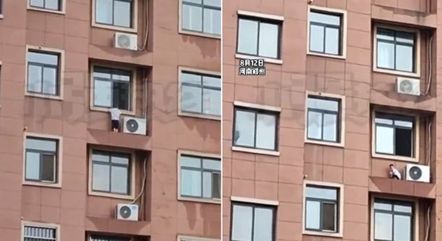 Menino supostamente brincava de esconde-esconde no parapeito