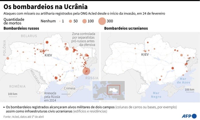 Foi na região leste que morreu o primeiro brasileiro que lutava na guerra da Ucrânia. André Hack Bahi, de 43 anos, morreu em meio a um combate contra forças russas