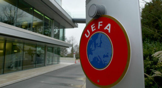 Uma vista da bilionária sede da UEFA em Nyon, Suíça