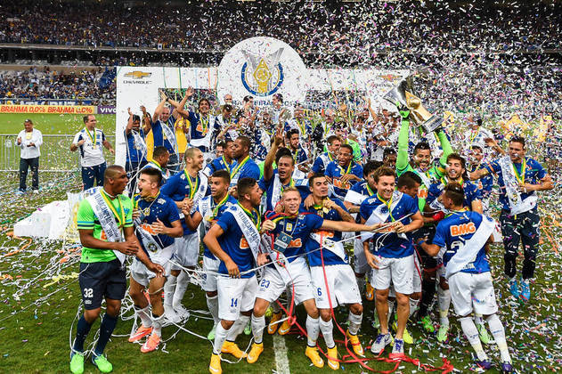 Cruzeiro (4 títulos)Última edição do Brasileirão conquistada pelo clube: 2014Quanto tempo na fila? 9 anos