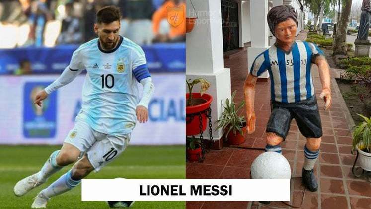 Uma bela escultura que retrata perfeitamente o craque Lionel Messi