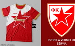 Camisas dos times de futebol inspiradas nos escudos dos clubes: Estrela Vermelha