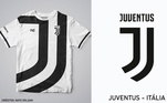 Camisas dos times de futebol inspiradas nos escudos dos clubes: Juventus