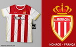Camisas dos times de futebol inspiradas nos escudos dos clubes: Monaco
