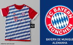Camisas dos times de futebol inspiradas nos escudos dos clubes: Bayern de Munique