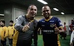 O duelo reuniu os amigos do ex-jogador do São Paulo e daseleção brasileira Luís Fabiano e do jornalista e apresentador da Record TVReinaldo Gottino