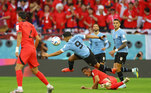 Uruguai e Coreia do Sul inauguram nesta quinta-feira (24) os jogos do Grupo H, no estádio Cidade da Educação, às 10h (de Brasília). E o empate por 0 a 0 não saiu do placar!