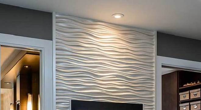 Utilize a placa de gesso 3D em apenas uma faixa na parede