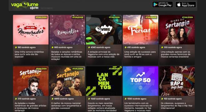 Vagalume.fm tem centenas de playlists gratuita para tocar no celular ou no computador