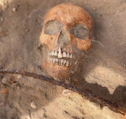 A mulher foi presa ao chão com uma foice na garganta — se se levantasse da tumba, teria a cabeça cortadaLEIA MAIS: Cobra gigantesca tenta invadir casa pela janela, mas termina jogada em cima de carro